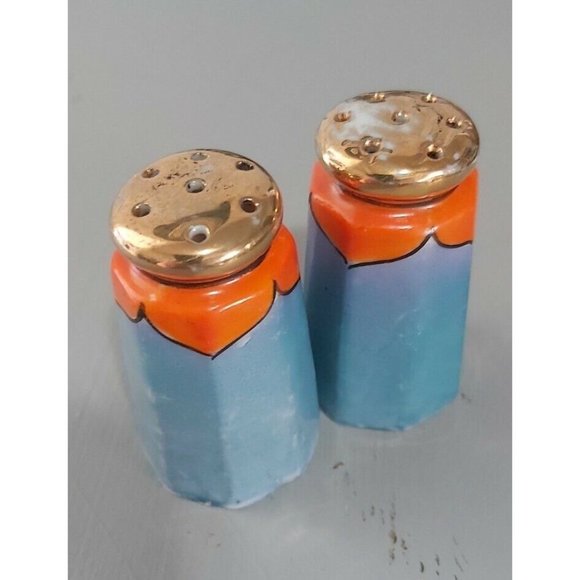 Vintage lusterware salt and pepper shakers, made in japan, Art deco style,... - Picture 4 of 6